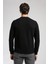 Diagonal Erkek O Yaka Sweatshirt Siyah 4