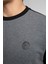 Diagonal Erkek O Yaka Sweatshirt Siyah 2