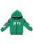Erkek Çocuk Boy Yazılı Kapüşonu Kulaklı Kolları Resimli Yeşil Hırka 1