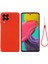 Samsung Galaxy M53 5g Kayışı Düşmeye Karşı Sıvı Silikon Hafif Kılıf Yumuşak Mikrofiber Astar Koruyucu-Kırmızı (Yurt Dışından) 1