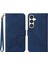Samsung Galaxy S24 Deri Kılıf El Askısı Cüzdan Standı Telefon Kılıfı-Safir (Yurt Dışından) 1