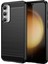 Samsung Galaxy S23 Fe Yumuşak Tpu Fırçalanmış Telefon Kılıfı Karbon Fiber Doku Telefon Arka Kapağı-Siyah (Yurt Dışından) 1