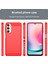 Samsung Galaxy A24 4g (162,1 x 77,6 x 8,3 Mm) Çizilmez Telefon Kılıfı Karbon Fiber Doku Fırçalanmış Yüzey Koruyucu Arka Kapak-Kırmızı (Yurt Dışından) 4