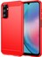 Samsung Galaxy A25 5g Fırçalanmış Telefon Kılıfı Karbon Fiber Doku Esnek Tpu Kapak-Kırmızı (Yurt Dışından) 1