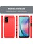 Samsung Galaxy A25 5g Fırçalanmış Telefon Kılıfı Karbon Fiber Doku Esnek Tpu Kapak-Kırmızı (Yurt Dışından) 3