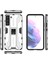 Samsung Galaxy S22 5g Için Darbeye Dayanıklı Sert Pc + Yumuşak Tpu Hibrit Koruyucu Kılıf Kickstand ile - Gümüş (Yurt Dışından) 5