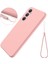 Samsung Galaxy A54 5g Kılıf Çizilmez Sıvı Silikon Koruyucu Kılıf Kayışlı-Pembe (Yurt Dışından) 1