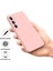 Samsung Galaxy A54 5g Kılıf Çizilmez Sıvı Silikon Koruyucu Kılıf Kayışlı-Pembe (Yurt Dışından) 5
