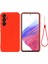 Samsung Galaxy A54 5g Çizilmez Sıvı Silikon Telefon Kılıfı Koruyucu Kılıf Askılı-Kırmızı (Yurt Dışından) 1