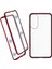 Samsung Galaxy S25 Edge Kılıfı Çift Taraflı Temperli Cam Manyetik Şeffaf Telefon Kılıfı-Kırmızı (Yurt Dışından) 1