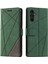 Samsung Galaxy A34 5g Telefon Kılıfı Çizilmez Pu Deri Cüzdan Telefon Standı Kılıfı-Yeşil (Yurt Dışından) 1
