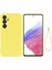 Samsung Galaxy A54 5g Çizilmez Sıvı Silikon Telefon Kılıfı Koruyucu Kılıf Kayışlı-Sarı (Yurt Dışından) 1