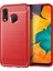 1.8mm Isı Dağıtıcı Tpu Kılıf Ultra Ince Çizilmeye Dayanıklı Karbon Fiber Doku Fırçalanmış Yüzey Telefon Kılıfı Samsung Galaxy A40-KIRMIZI (Yurt Dışından) 1