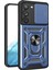 Samsung Galaxy S23 Yüzük Kickstand Pc + Tpu Koruyucu Kapak Düşmeye Karşı Telefon Kılıfı Kayar Kamera Kapağı - Mavi (Yurt Dışından) 1
