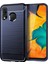 1.8mm Isı Dağıtıcı Tpu Kılıf Ultra Ince Çizilmeye Dayanıklı Karbon Fiber Doku Fırçalanmış Yüzey Telefon Kılıfı Samsung Galaxy A40-MAVI (Yurt Dışından) 1