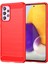 Çizilmez Darbeye Dayanıklı 1.8mm Tpu Kılıf Fırçalanmış Yüzey Karbon Fiber Doku Telefon Kılıfı Samsung Galaxy A73 5g-Kırmızı (Yurt Dışından) 1