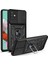 Parmak Izi Önleyici Dayanıklı Pc+Tpu Kayar Kamera Kılıfı Kickstand Telefon Kılıfı Samsung Galaxy A51 4g SM-A515-SIYAH (Yurt Dışından) 1
