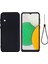 Sıvı Silikon Pürüzsüz Yumuşak Mikrofiber Astar Yastık Telefon Kılıfı Kayışlı Samsung Galaxy A03 Core-Siyah (Yurt Dışından) 1