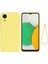 Sıvı Silikon Pürüzsüz Yumuşak Mikrofiber Astar Yastık Telefon Kılıfı Kayışlı Samsung Galaxy A03 Core-Sarı (Yurt Dışından) 1