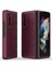 Samsung Galaxy Z Fold3 5g Sert Pc Telefon Kılıfı Çizilmeye Katlanır Kapak-Şarap Kırmızısı (Yurt Dışından) 1