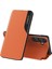 Samsung Galaxy M34 5G/F34 5g Kılıf Görünüm Penceresi Pu Deri Stand Telefon Kılıfı-Turuncu (Yurt Dışından) 1