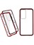 Samsung Galaxy S23+ Için Manyetik Çift Taraflı Temperli Cam Telefon Kılıfı, Metal Çerçeve Tam Gövde Şeffaf Telefon Kılıfı-Kırmızı (Yurt Dışından) 1