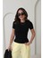 Kadın Kısa Kollu Bisiklet Yaka Basic Viscon Likralı Body 4