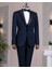 Italyan Stil Şal Yaka Ceket Yelek Pantolon Damatlık Set Lacivert T14272 1
