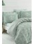 Çift Kişilik Nevresim Seti 200x220 cm – %65 Pamuk %35 Polyester, Kolay Ütülenen ve Hızlı Kuruyan Su Yeşili Düğmeli Tasarım 2