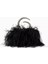 Karma Feather Clutch Siyah Tüy Kaplama & Kristal Saplı Zarif Gece Çantası 1