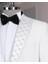 İtalyan stil slim fit taşlı ceket yelek pantolon damatlık set beyaz T14534 3