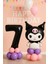 1- 9 Yaş Kuromi Doğum Günü Balon Seti Karakter Balon Siyah Rakam Pembe Mor Pastel Balon Videolu Kolay Kurulum 1