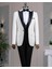 İtalyan stil slim fit ceket yelek pantolon damatlık set beyaz T14539 5