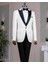 Italyan Stil Slim Fitı Ceket Yelek Pantolon Damatlık Set Beyaz T14539 1