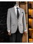 Italyan Stil Slim Fit Mono Yaka Erkek Tek Ceket Gri T13593 1