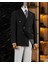 Italyan Stil Slim Fit Kadife Erkek Tek Ceket Siyah T13181 1