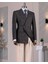 Italyan Stil Slim Fit Balıksırtı Kruvaze Tek Ceket Erkek Lacivert T13482 1