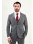 Düz Slim Fit Mono Yaka Klasik Yün Erkek Takım Elbise 4
