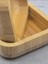 Pinterest Stil 3'lü Doğal Bambu Çerezlik Seti Ahşap Dekoratif Sade Kase Kare Atıştırmalık Kabı 3