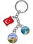 Türkiye Üçlü Epoksi Metal Çift Taraflı Damla Anahtarlık Turkey 1