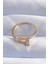 Pirinç Gold Renk Zirkon Taşlı Geometrik Ayarlanabilir Yüzük - TJ-BYK3239 2