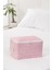 Pudra Yaprak Baskılı Baza Altı ve Valiz Düzenleyici Hurç, 30X22X18, Pembe 1