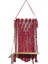 Kırmızı Ahşap Taranabilir Makrome Örgü Modelli Püsküllü Dekoratif Raflı Duvar Süsü Askısı 1