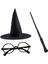 Harry Potter Siyah Şapkası Harry Potter Gözlüğü Harry Potter Asası 3 Lü Set 1