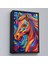 Çerçeveli Dekoratif Kanvas Tablo, Renkli Soyut At TABLOSU-7515 4