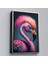 Çerçeveli Dekoratif Kanvas Tablo, Pembe Hippi Filamingo TABLO-7869 3