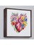 Çerçeveli Dekoratif Kanvas Tablo, Çiçeklerle Çevrili Kalp Tablosu - Doktor HEDIYESI-8325 1