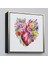Çerçeveli Dekoratif Kanvas Tablo, Çiçeklerle Çevrili Kalp Tablosu - Doktor HEDIYESI-8325 2