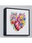Çerçeveli Dekoratif Kanvas Tablo, Çiçeklerle Çevrili Kalp Tablosu - Doktor HEDIYESI-8325 3