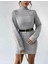 Yarım Balıkçı Yaka Selanik Örgü Kadın Mini Triko Elbise 5